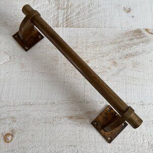 Heavy Patina Brass Hand Towel Fixed Rod - Made in Britain